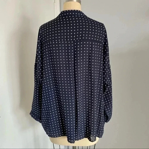 Navy polka dotted blouse​​ - Picture 4 of 7